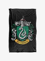 Harry Potter Slytherin Crest Black 36x58" Throw Blanket