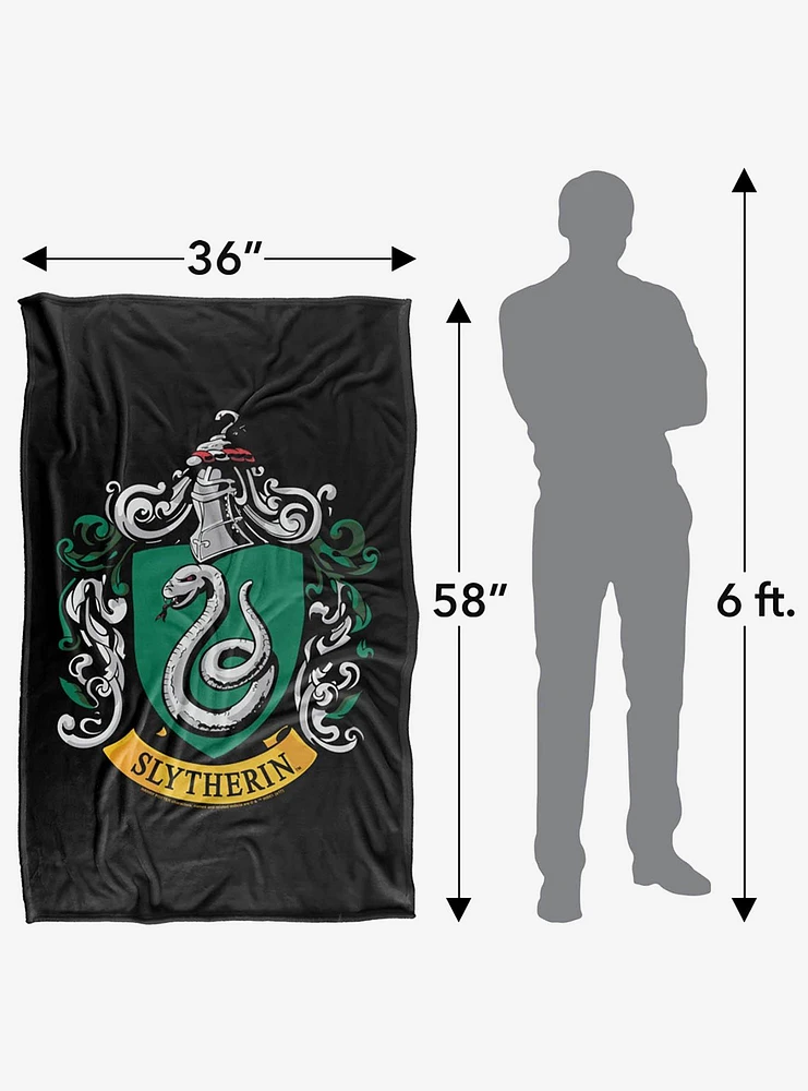 Harry Potter Slytherin Crest Black 36x58" Throw Blanket