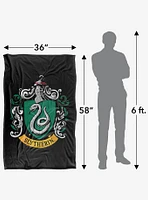 Harry Potter Slytherin Crest Black 36x58" Throw Blanket