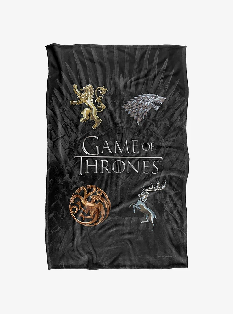 Game of Thrones Chrome House Sigils 36x58" Throw Blanket