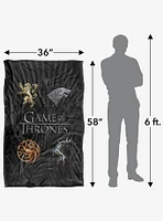 Game of Thrones Chrome House Sigils 36x58" Throw Blanket