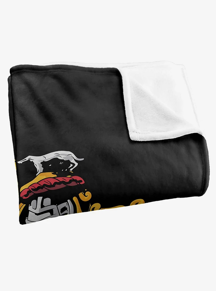 Harry Potter Hufflepuff Crest Black 36x58" Throw Blanket