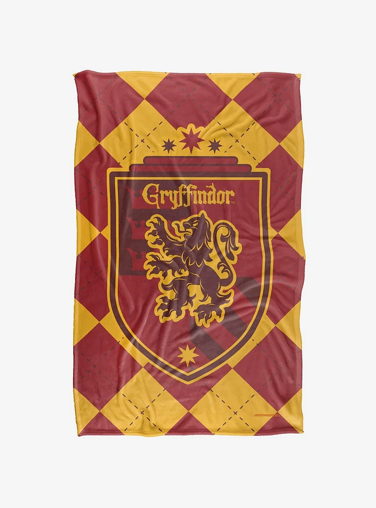 Harry Potter Gryffindor Plaid Sigil 36x58" Throw Blanket