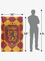 Harry Potter Gryffindor Plaid Sigil 36x58" Throw Blanket