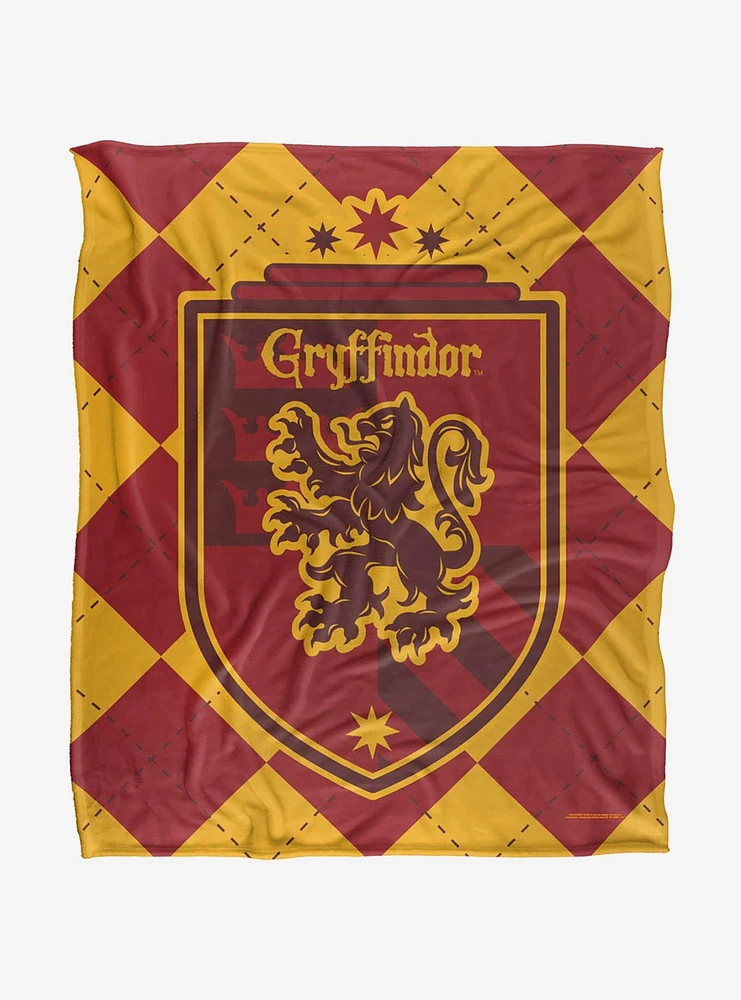 Harry Potter Gryffindor Plaid Sigil 50x60" Throw Blanket