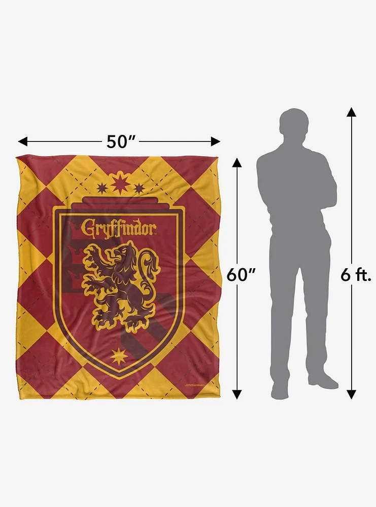 Harry Potter Gryffindor Plaid Sigil 50x60" Throw Blanket