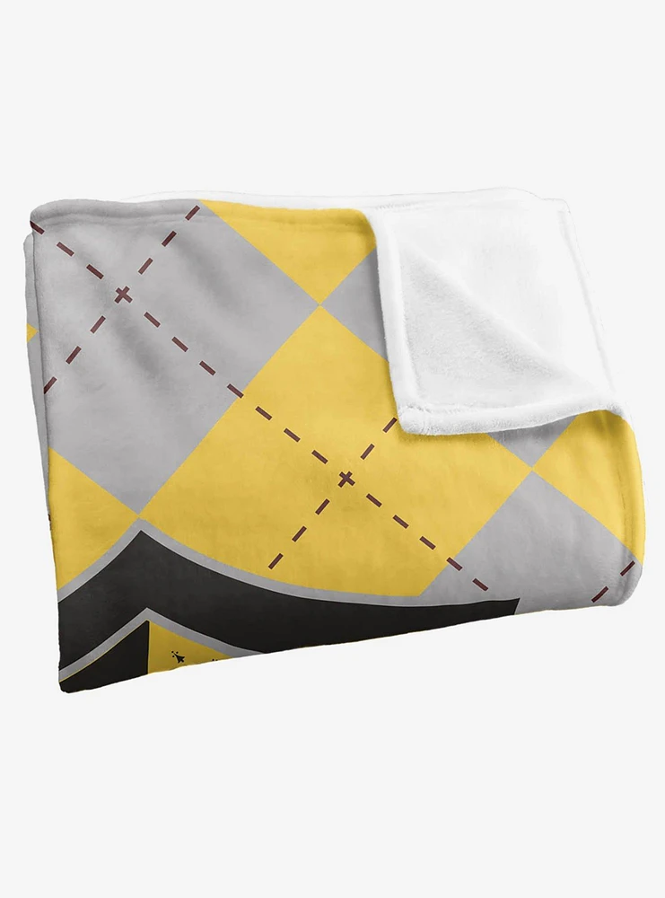 Harry Potter Hufflepuff Plaid Sigil 36x58" Throw Blanket