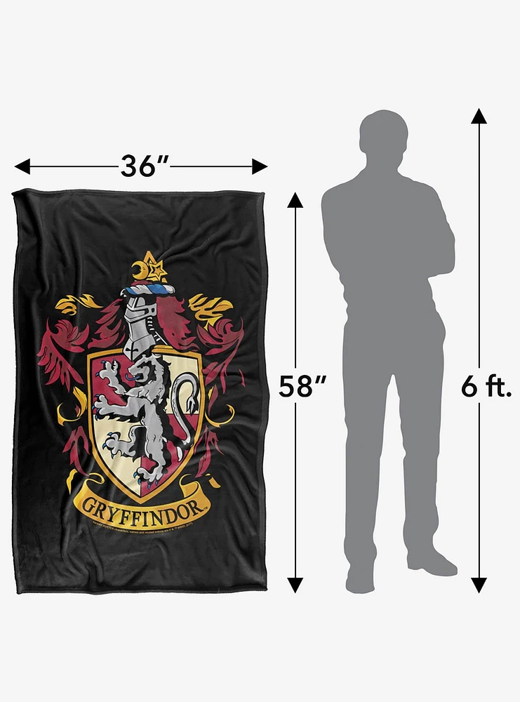 Harry Potter Gryffindor Crest Black 36x58" Throw Blanket