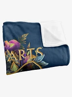 Harry Potter Hogwarts Floral Crest 50x60" Throw Blanket