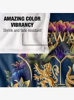 Harry Potter Hogwarts Floral Crest 50x60" Throw Blanket