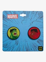 Marvel Red & Green Hulk Glow-in-the-Dark Enamel Pin Set