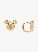 Our Universe Disney Mickey Mouse Silhouette Gold Huggie Hoop Earrings - BoxLunch Exclusive