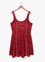 Disney Pixar Cars Lightning McQueen Icons Allover Print Plus Active Dress - BoxLunch Exclusive