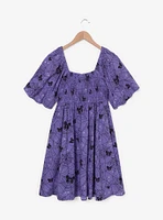 Disney Mickey Mouse Jack-o-Lantern Spiderweb Allover Print Smock Dress - BoxLunch Exclusive