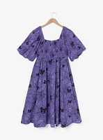 Disney Mickey Mouse Jack-o-Lantern Spiderweb Allover Print Plus Smock Dress - BoxLunch Exclusive