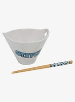 Disney Lilo & Stitch Wax Resist Stitch Ramen Bowl with Chopsticks