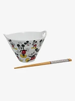 Disney Mickey Mouse Allover Print Ramen Bowl with Chopsticks
