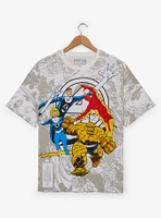 Marvel The Fantastic Four Group Portrait Comic Print T-Shirt - BoxLunch Exclusive