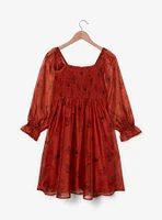 Disney Winnie the Pooh Halloween Allover Print Long Sleeve Dress - BoxLunch Exclusive