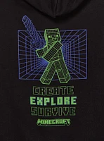 Minecraft Neon Portrait Youth Zip Hoodie — BoxLunch Exclusive