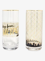 DC Comics Superman Metropolis Gold Tall Glass Set - BoxLunch Exclusive