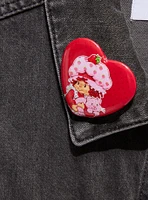 Strawberry Shortcake Custard & Strawberry Heart Button Pin