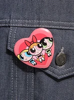 The Powerpuff Girls Group Portrait Heart Button Pin