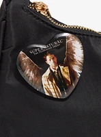 Supernatural Castiel Wings Heart Button Pin