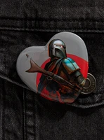 Star Wars The Mandalorian Portrait Heart Button Pin