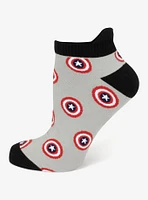 Marvel Captain America Gray Ankle Socks and Lapel Pin Set