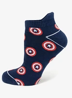 Marvel Captain America Navy Ankle Socks and Lapel Pin Set
