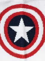 Marvel Captain America White Ankle Socks and Lapel Pin Set