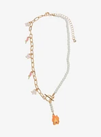Studio Ghibli® Howl's Moving Castle Pearl & Chain Calcifer Floral Necklace - BoxLunch Exclusive