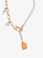 Studio Ghibli® Howl's Moving Castle Pearl & Chain Calcifer Floral Necklace - BoxLunch Exclusive