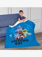 Mighty Morphin Power Rangers All Systems Go Silk Touch Sherpa Throw Blanket