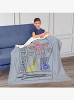Mighty Morphin Power Rangers Megazord Silk Touch Sherpa Throw Blanket