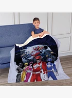 Mighty Morphin Power Rangers Silk Touch Sherpa Throw Blanket