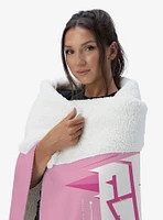 Mighty Morphin Power Rangers Pink and Yellow Silk Touch Sherpa Throw Blanket
