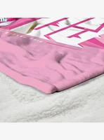 Mighty Morphin Power Rangers Pink and Yellow Silk Touch Sherpa Throw Blanket