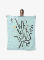Where The Wild Things Are In The Leaves Silk Touch Sherpa Throw Blanket