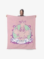 The Wizard of Oz Glinda Pattern Silk Touch Sherpa Throw Blanket