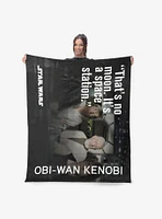 Star Wars Classic Quotes Obi-Wan No Moon Silk Touch Sherpa Throw Blanket