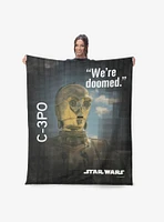 Star Wars Classic Quotes C-3PO Silk Touch Sherpa Throw Blanket