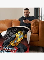 Transformers G1 Optimus Prime and Megatron Silk Touch Sherpa Throw Blanket
