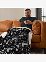 Star Wars Classic Repeats and Patterns Darth Vader Silk Touch Sherpa Throw Blanket