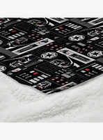 Star Wars Classic Repeats and Patterns Darth Vader Silk Touch Sherpa Throw Blanket