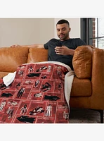 Star Wars Classic Repeats and Patterns Action Figures Silk Touch Sherpa Throw Blanket