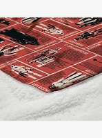 Star Wars Classic Repeats and Patterns Action Figures Silk Touch Sherpa Throw Blanket