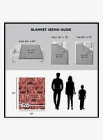 Star Wars Classic Repeats and Patterns Action Figures Silk Touch Sherpa Throw Blanket