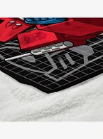 Transformers G1 Grid Megatron Silk Touch Sherpa Throw Blanket